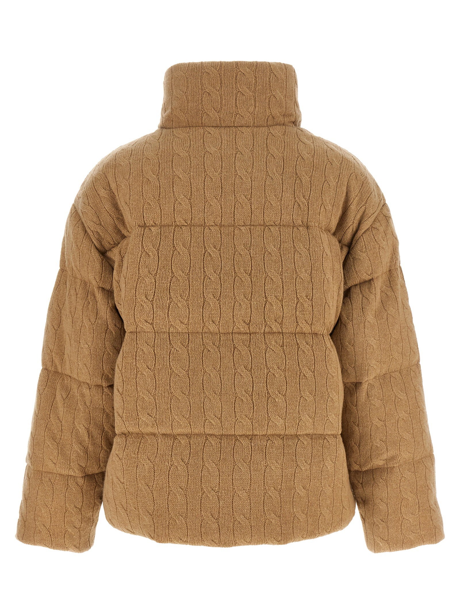 Polo Ralph Lauren Knitted Braided Down Jacket Beige