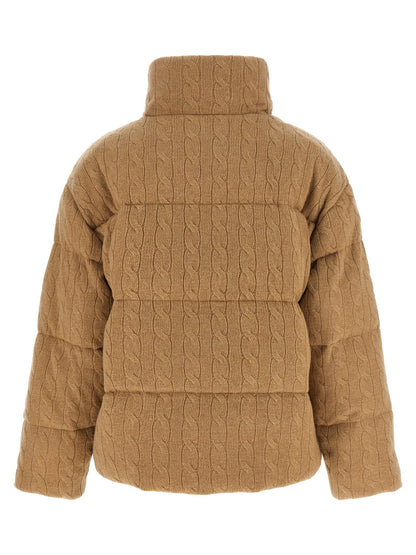 Polo Ralph Lauren Knitted Braided Down Jacket Beige