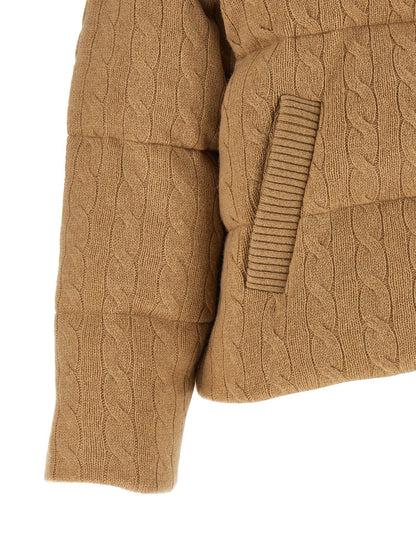 Polo Ralph Lauren Knitted Braided Down Jacket Beige