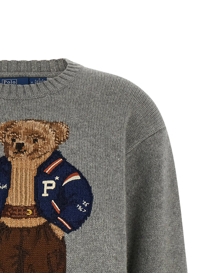 Polo Ralph Lauren Polo Bear Intarsia Sweater Gray