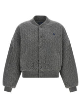 Polo Ralph Lauren Padded Knit Braided Bomber Jacket Gray