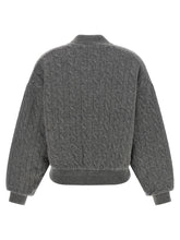 Polo Ralph Lauren Padded Knit Braided Bomber Jacket Gray