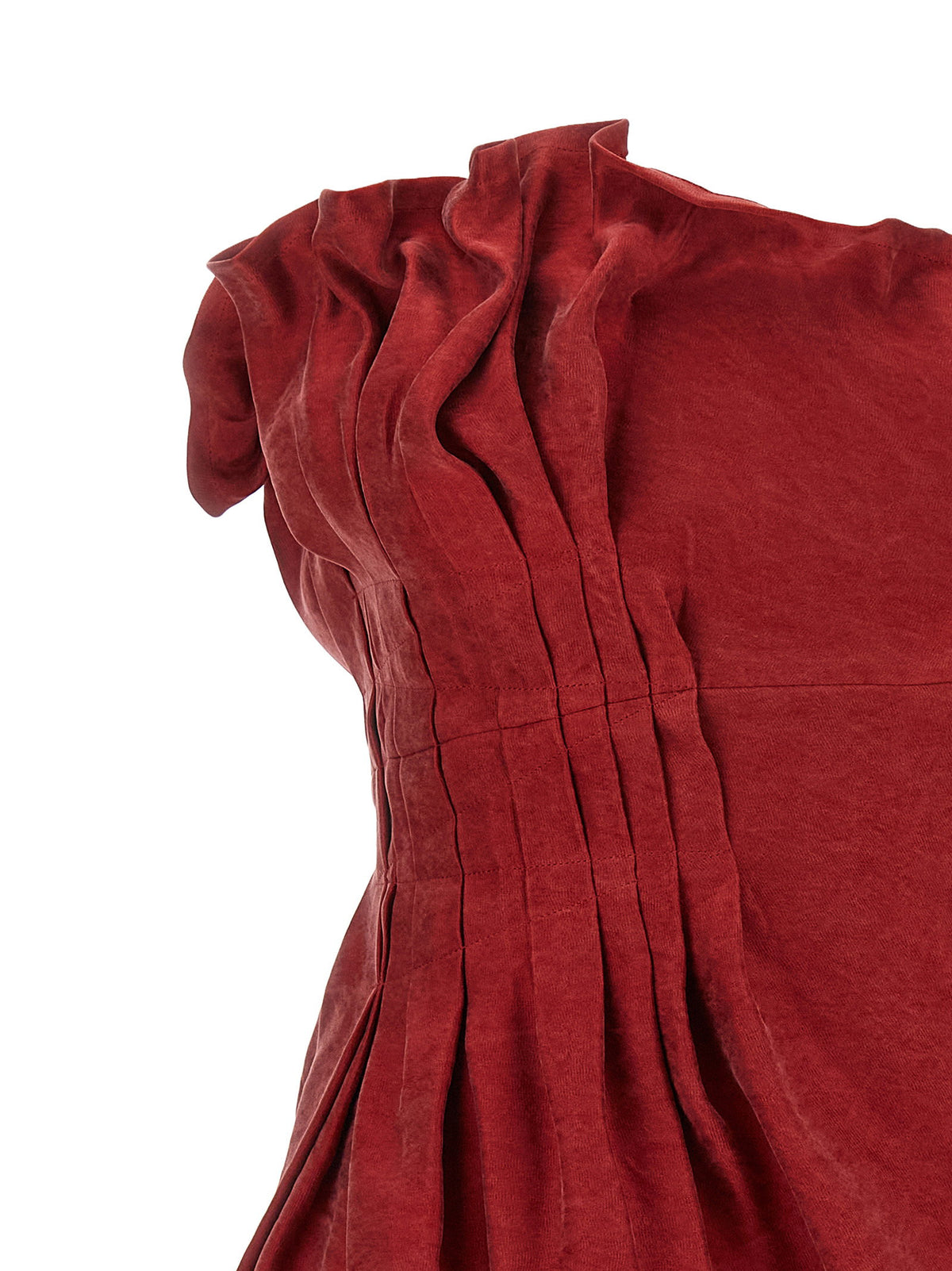 Magda Butrym Asymmetrical Dress With Pleats Red