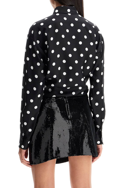 Silk polka dot print blouse