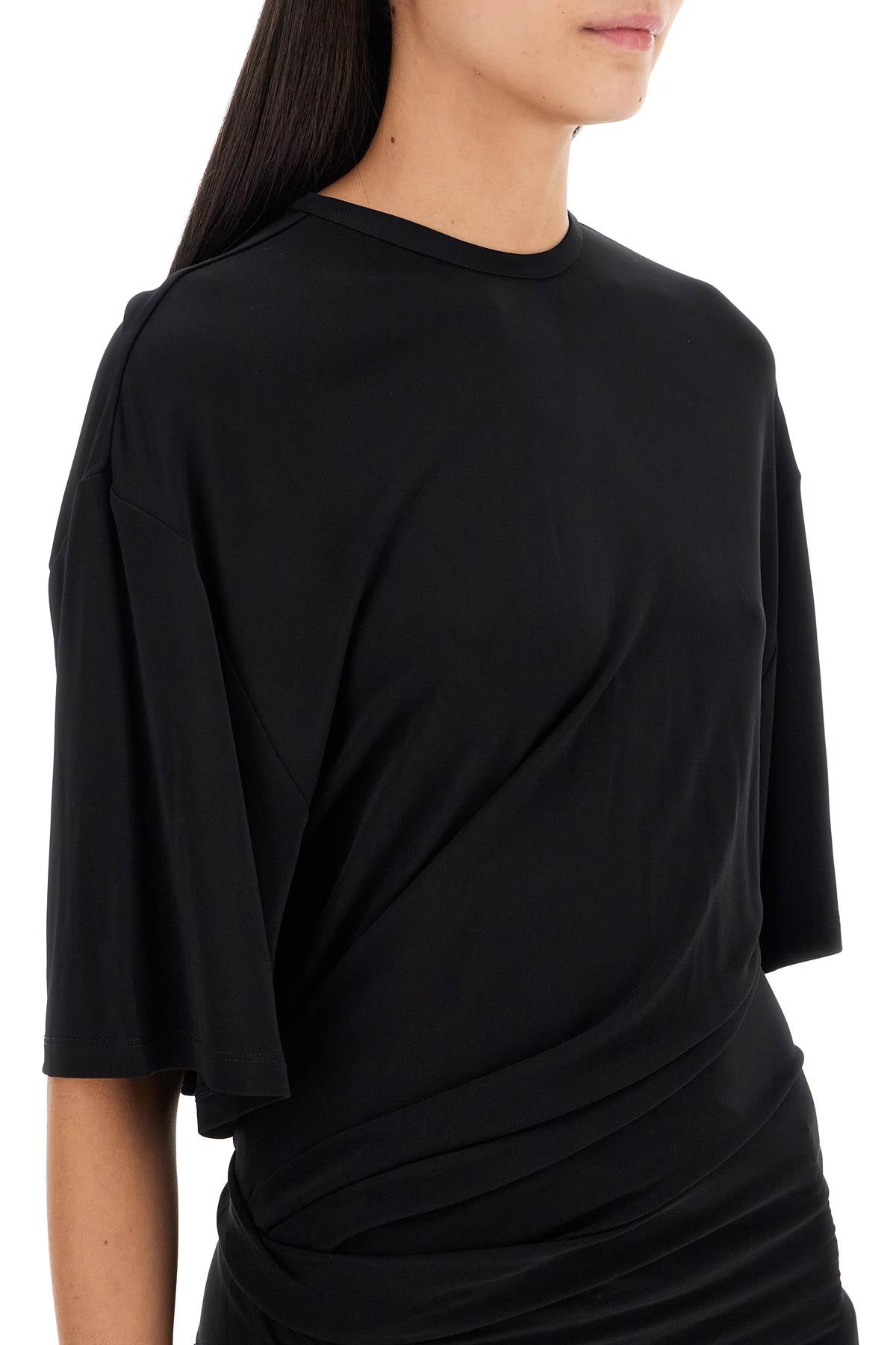 Top with side draping detail