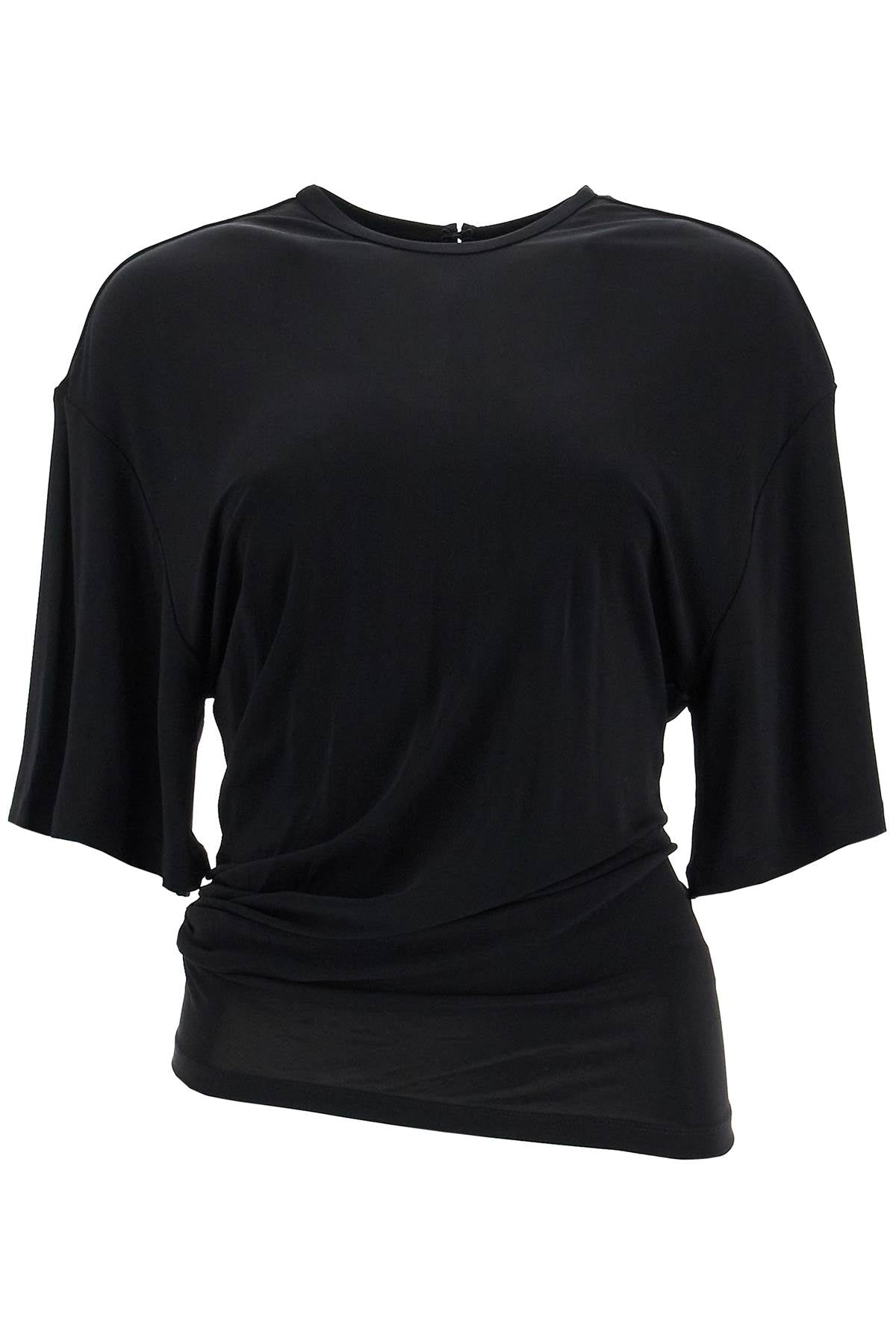 Top with side draping detail