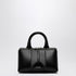 The Attico Black Leather Mini Bag with Double Zip and Logo Black