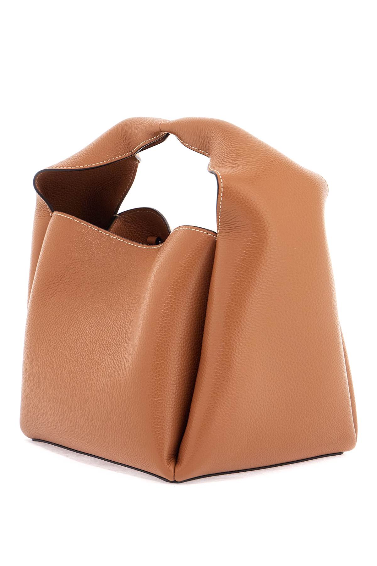 Sac seau en cuir grainé tan