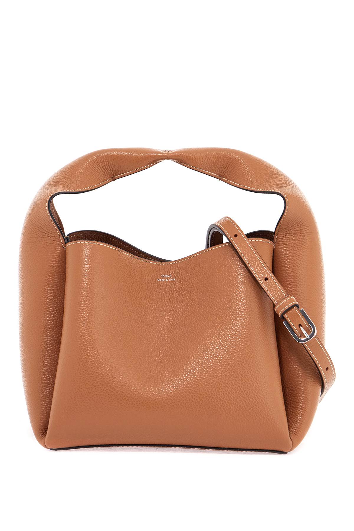 Sac seau en cuir grainé tan