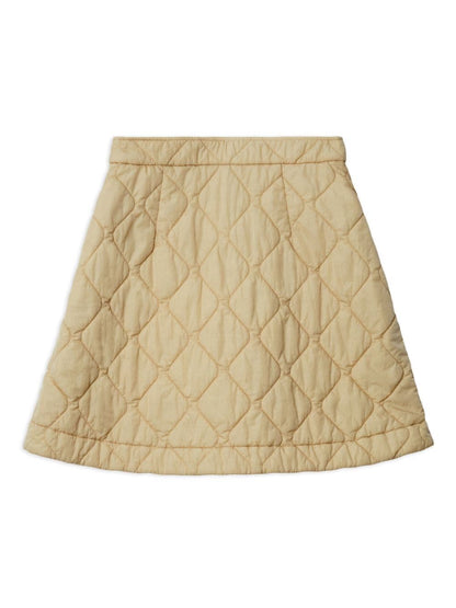 Burberry Quilted A-Line Mini Skirt White