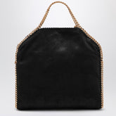 Stella McCartney Falabella Fold Over Black and Gold Tote Bag Black