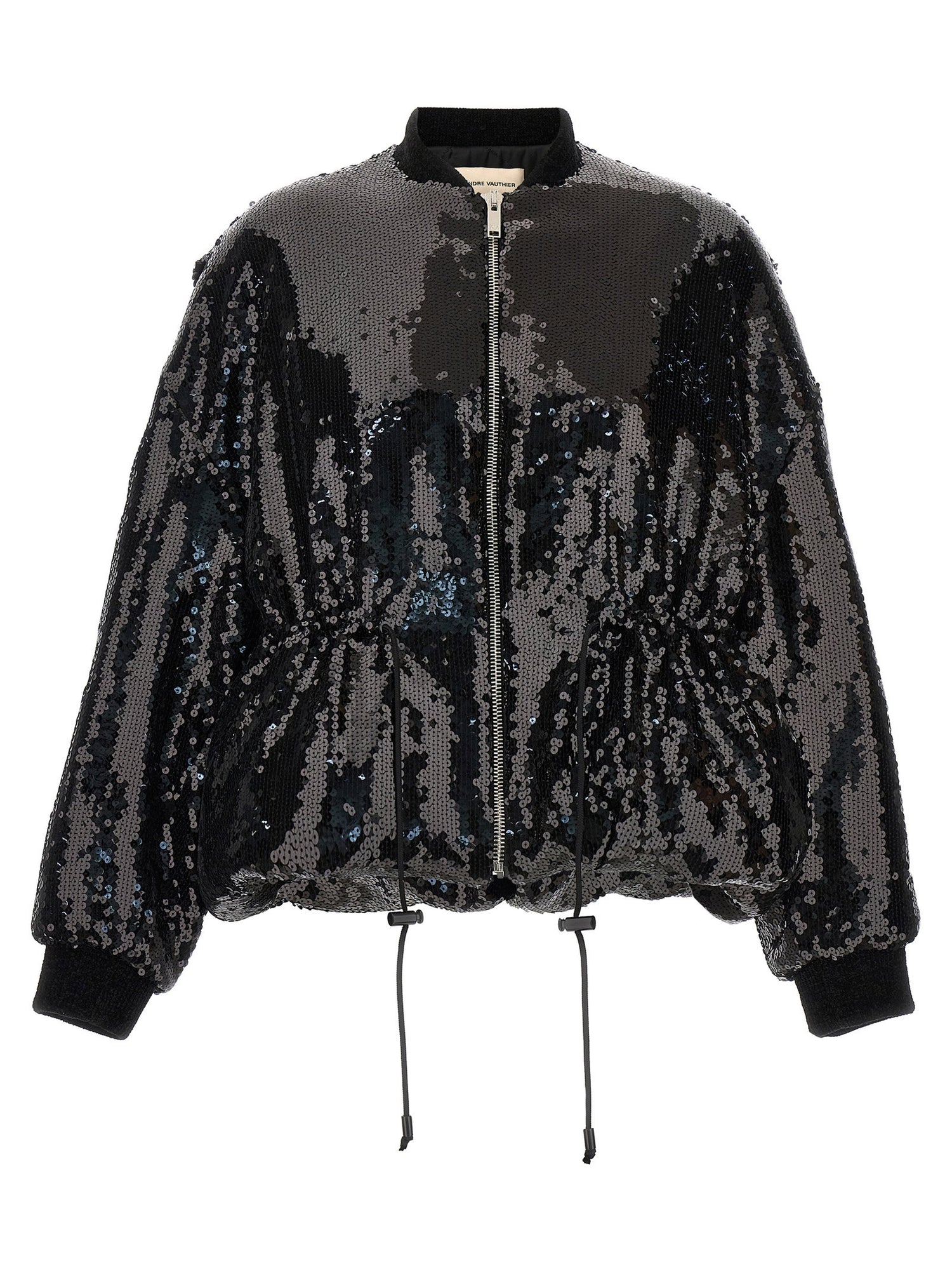 Alexandre Vauthier Sequin Bomber Jacket Black  