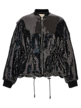 Alexandre Vauthier Sequin Bomber Jacket Black  