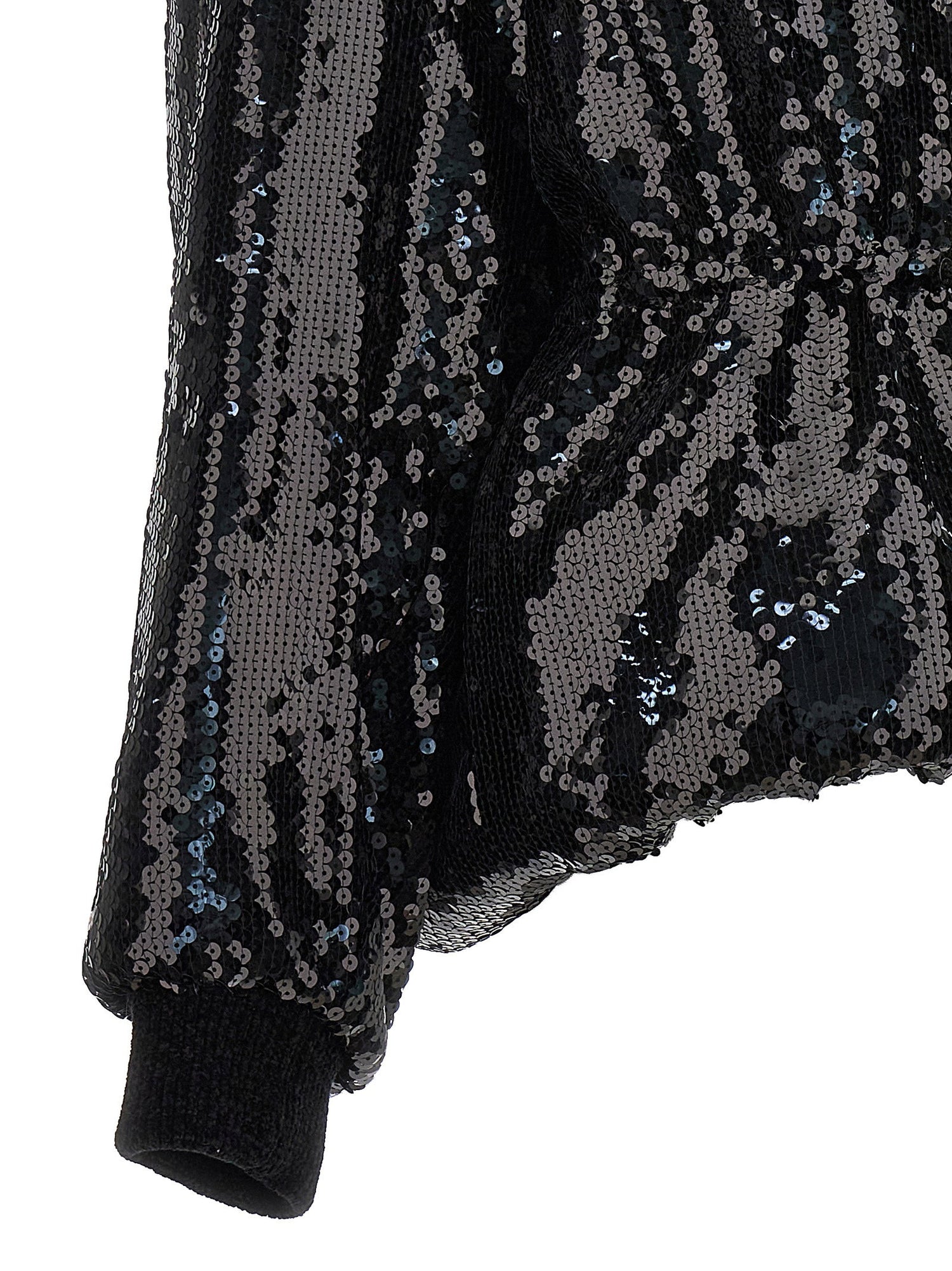 Alexandre Vauthier Sequin Bomber Jacket Black  