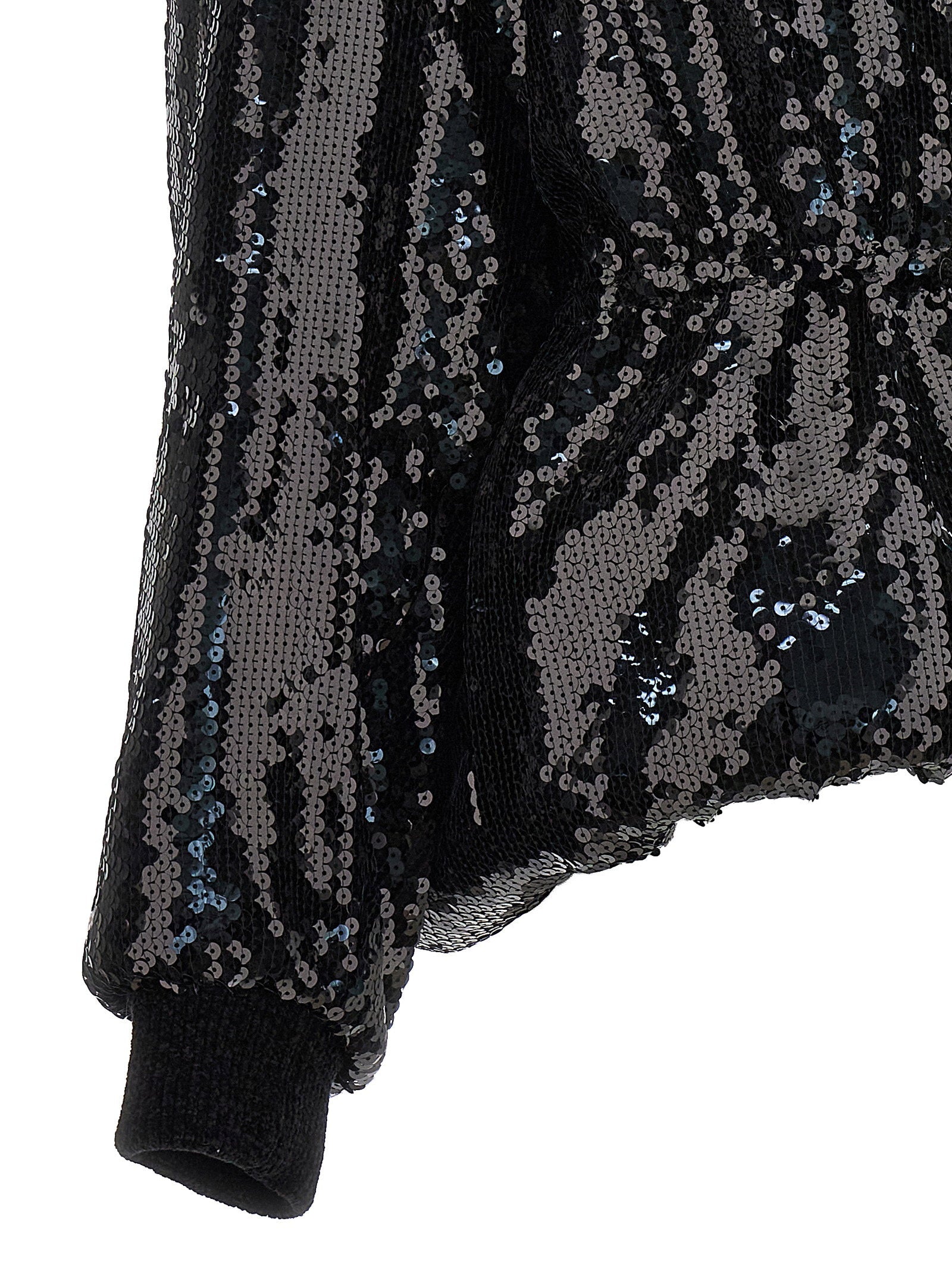 Alexandre Vauthier Sequin Bomber Jacket Black  