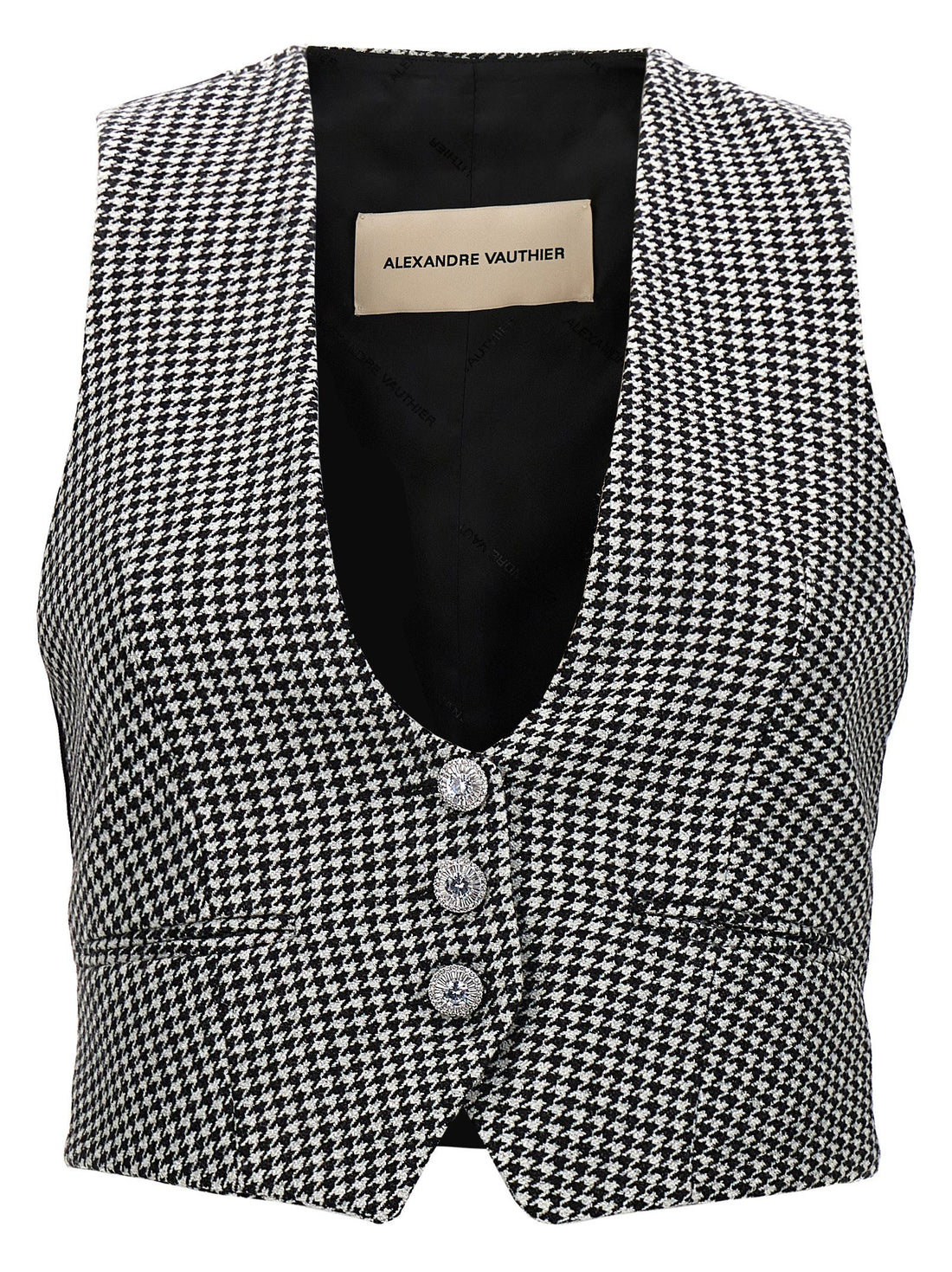 Alexandre Vauthier Houndstooth Waistcoat White/black