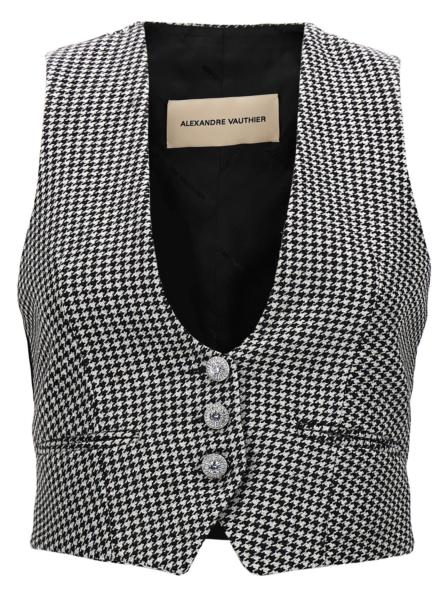Alexandre Vauthier Houndstooth Waistcoat White/black