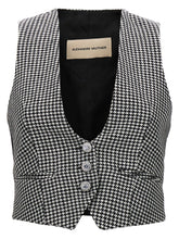 Alexandre Vauthier Houndstooth Waistcoat White/black