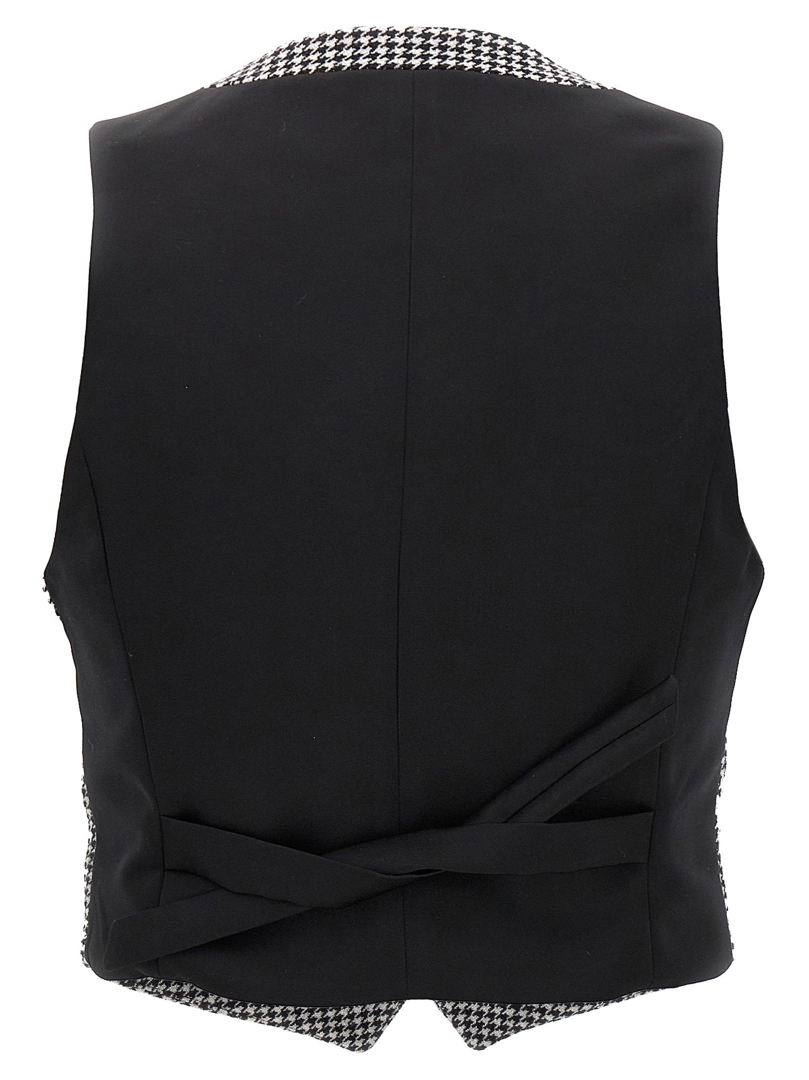 Alexandre Vauthier Houndstooth Waistcoat White/black
