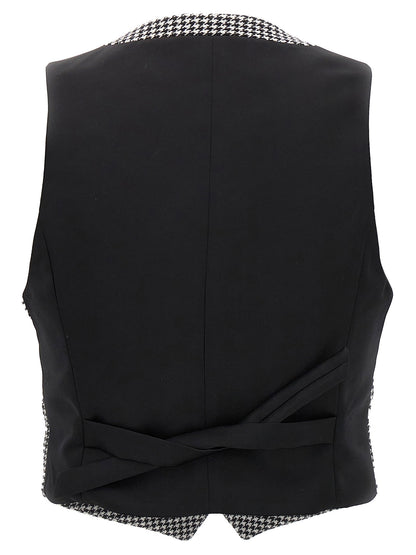 Alexandre Vauthier Houndstooth Waistcoat White/black