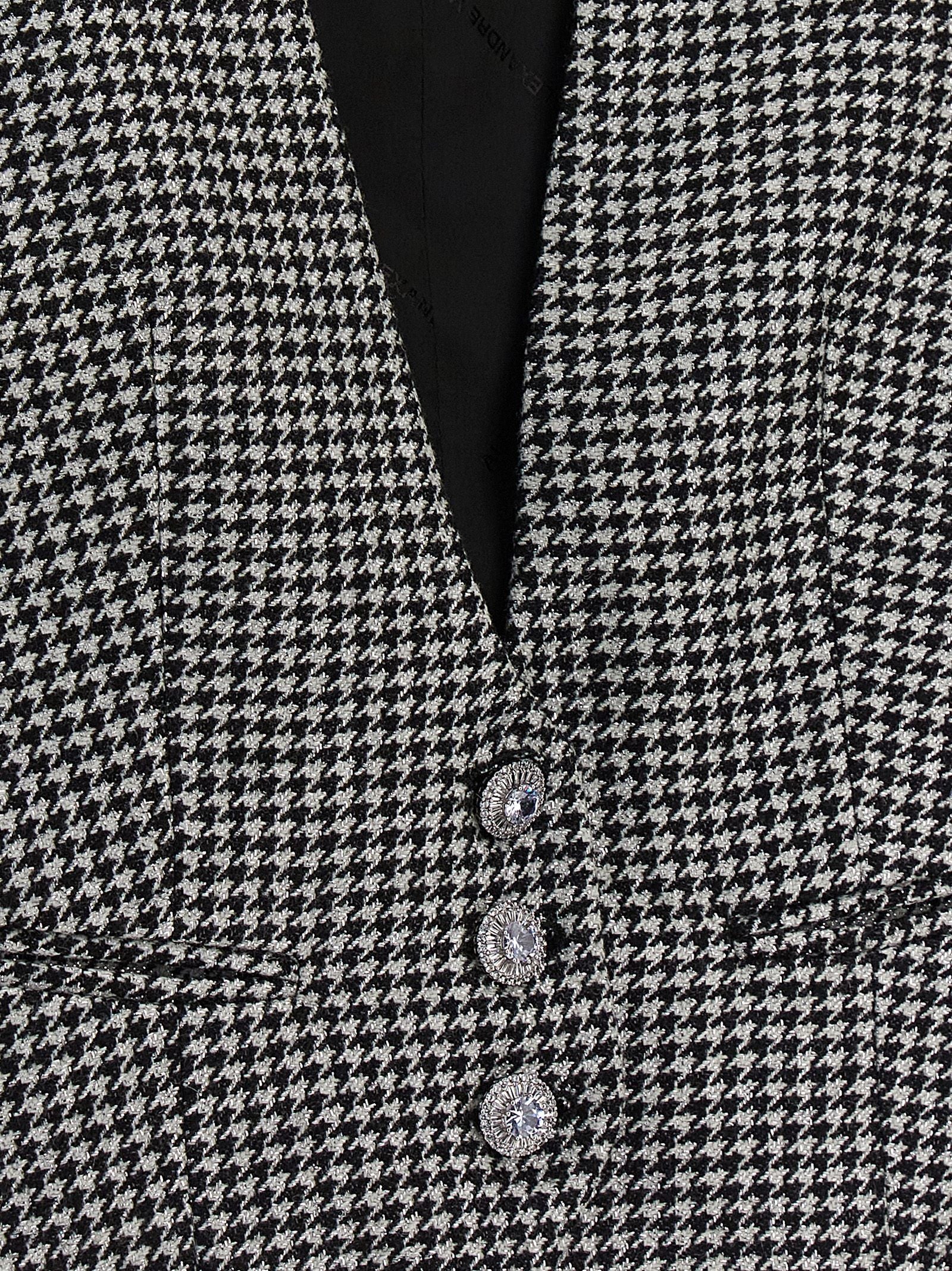 Alexandre Vauthier Houndstooth Waistcoat White/black