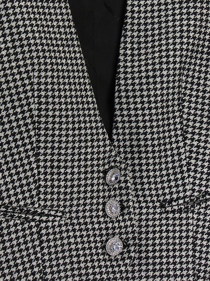 Alexandre Vauthier Houndstooth Waistcoat White/black