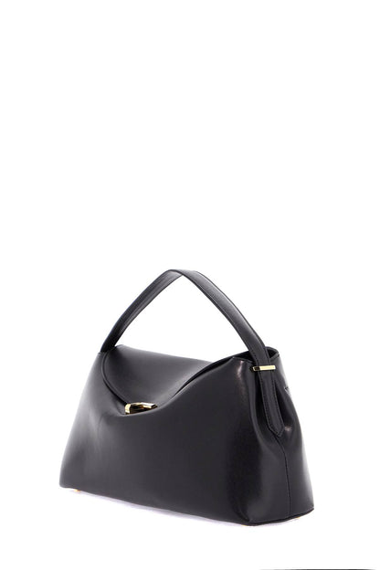 T-lock black leather bag