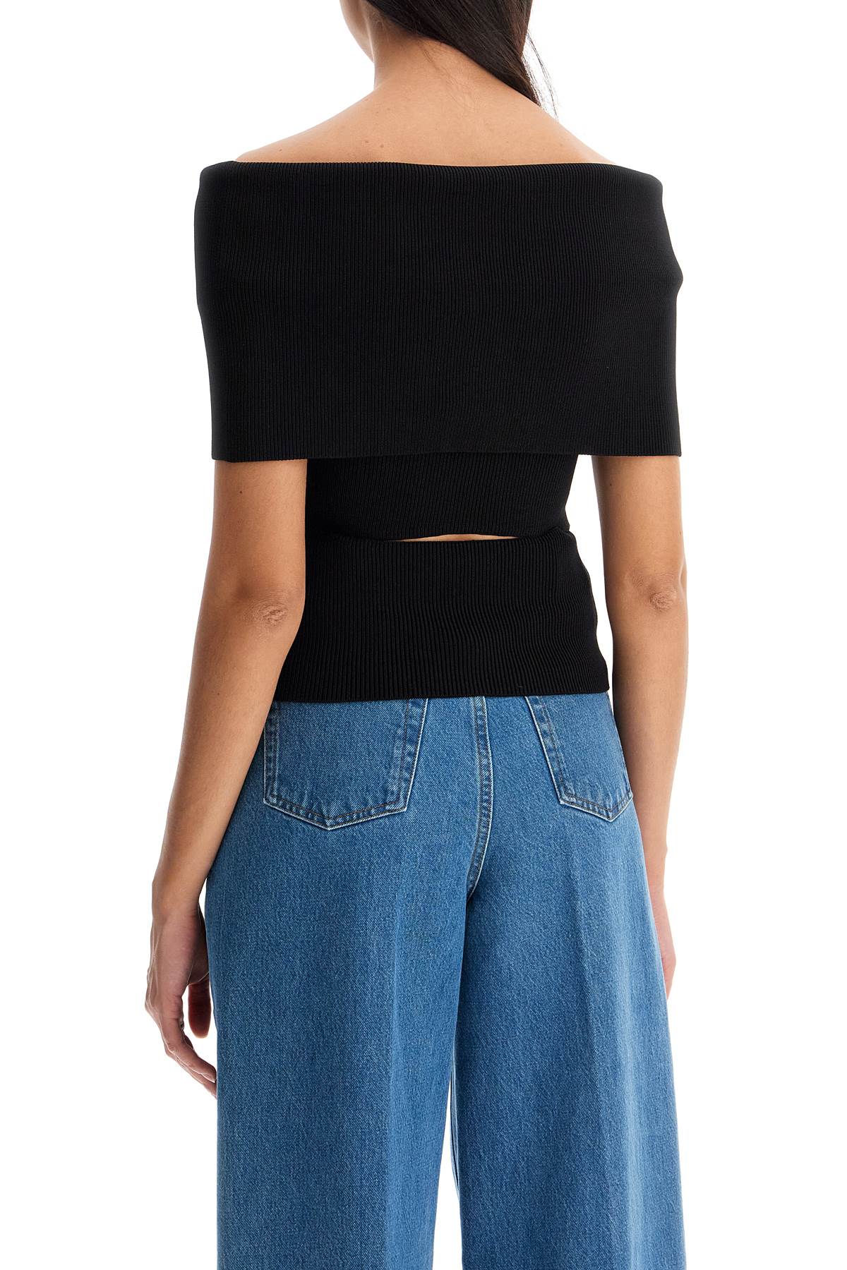 Ribbed knit off-shoulder