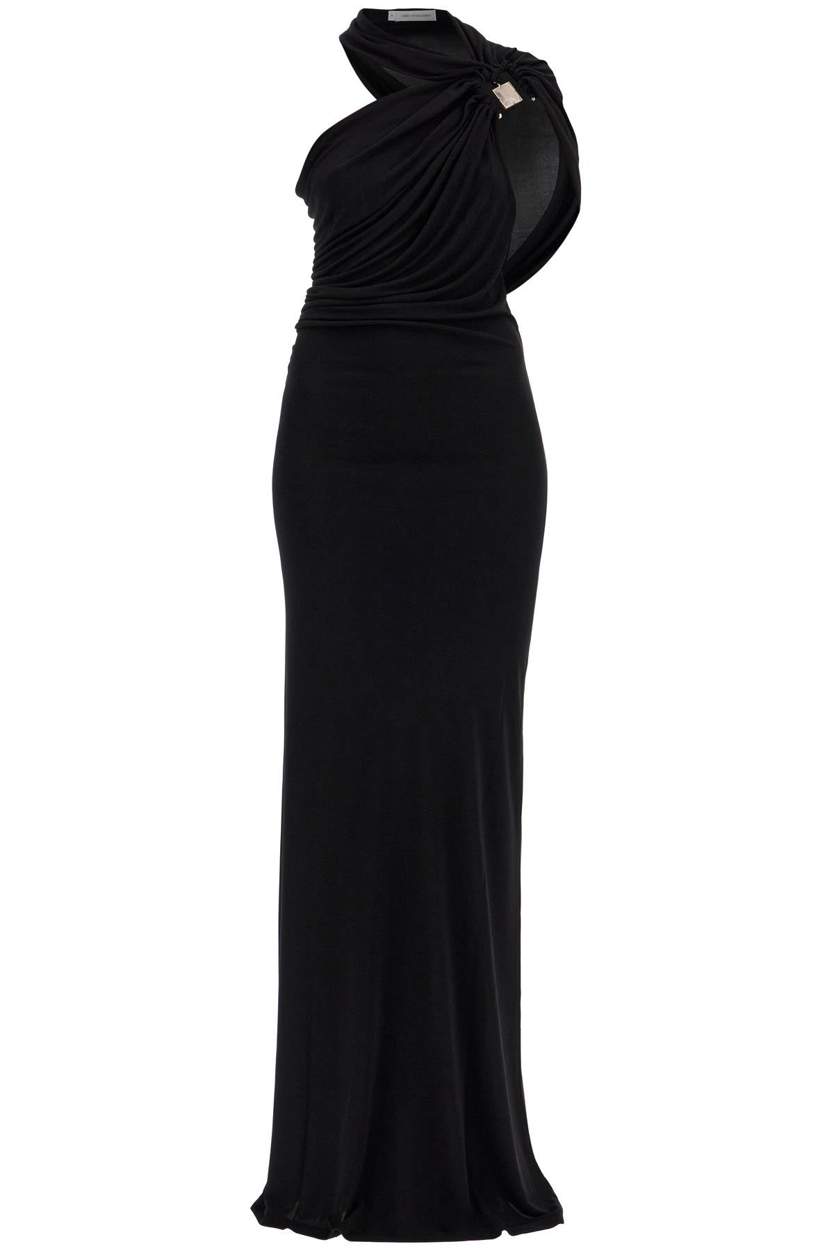 Asymmetric american neckline maxi dress