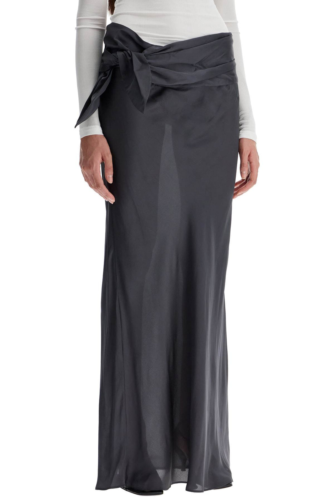 Maxi skirt with knotted detail