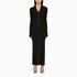 The Attico Black Stretch Viscose Long Cardigan with Snap Button Detail Black
