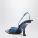 The Attico Electric Blue PVC Slingback Pumps with Pointed Toe and 10cm Heel Blue