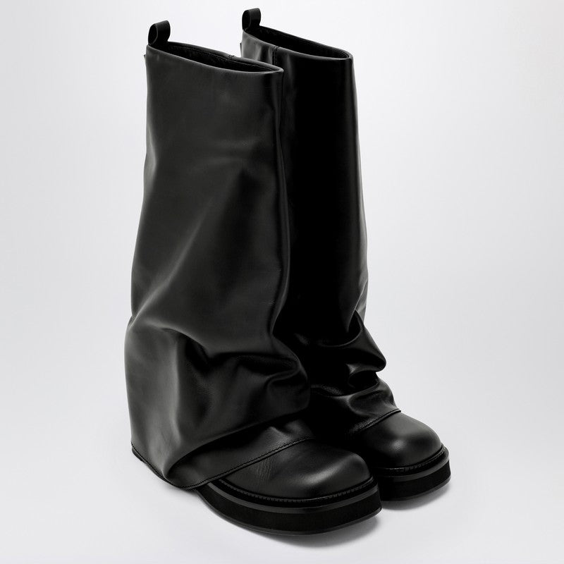 The Attico Combat Robin black leather ankle boots black