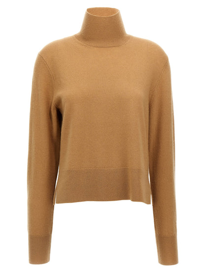 Toteme Cropped Turtleneck Turtleneck Sweater Beige