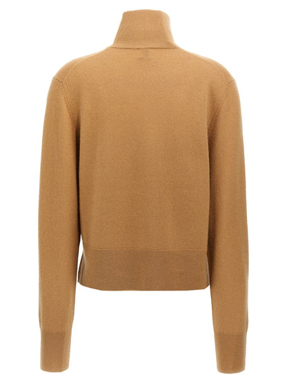 Toteme Cropped Turtleneck Turtleneck Sweater Beige