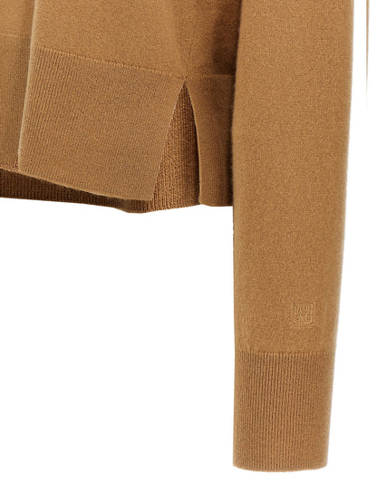 Toteme Cropped Turtleneck Turtleneck Sweater Beige