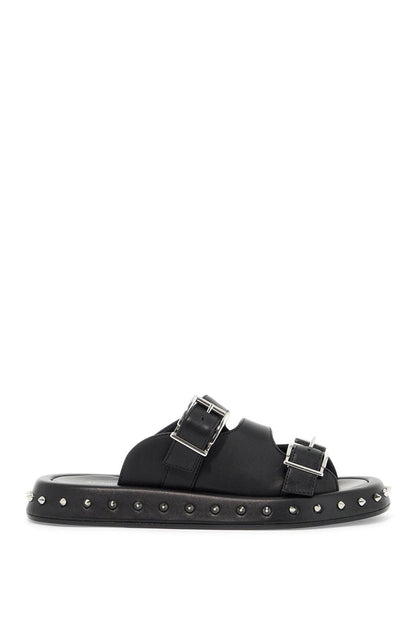 Leather punk slides