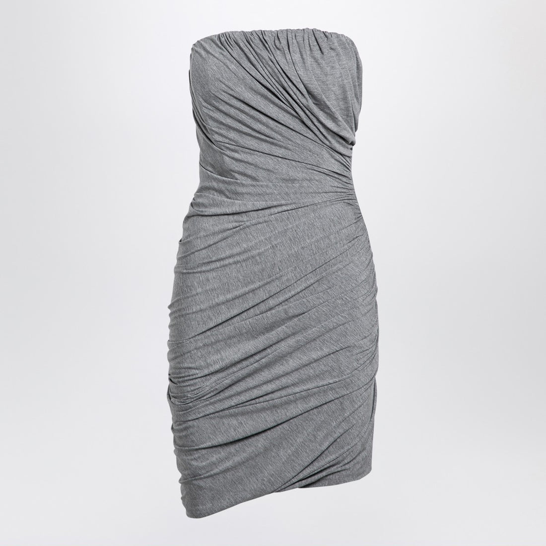The Attico Grey Draped Sleeveless Viscose Mini Dress Grey