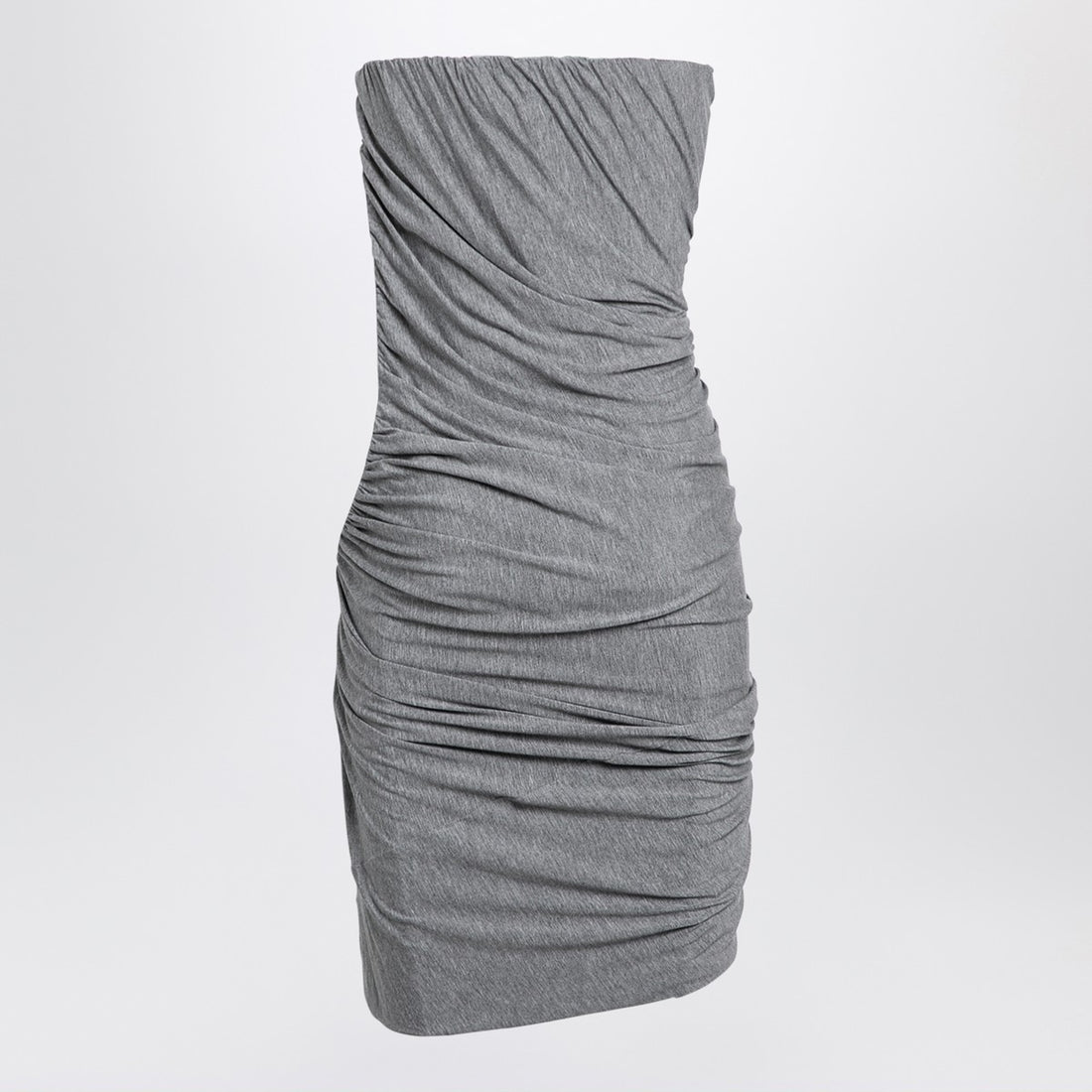 The Attico Grey Draped Sleeveless Viscose Mini Dress Grey