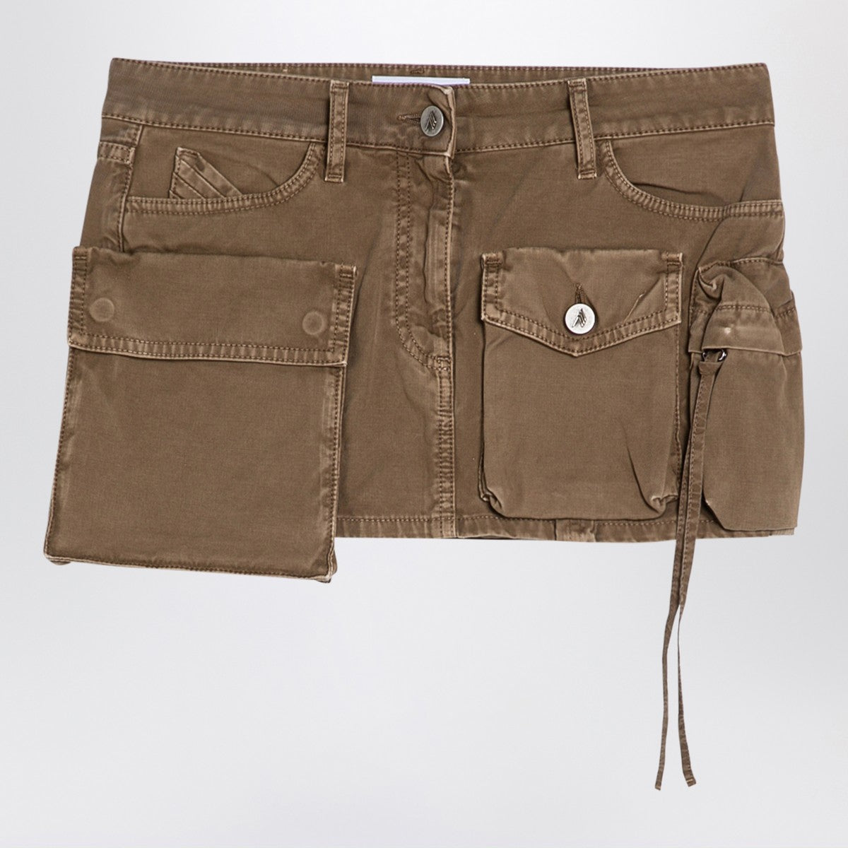 The Attico Fay Cargo Miniskirt khaki