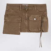 The Attico Fay Cargo Miniskirt khaki