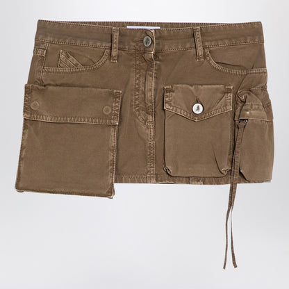 The Attico Fay Cargo Miniskirt khaki