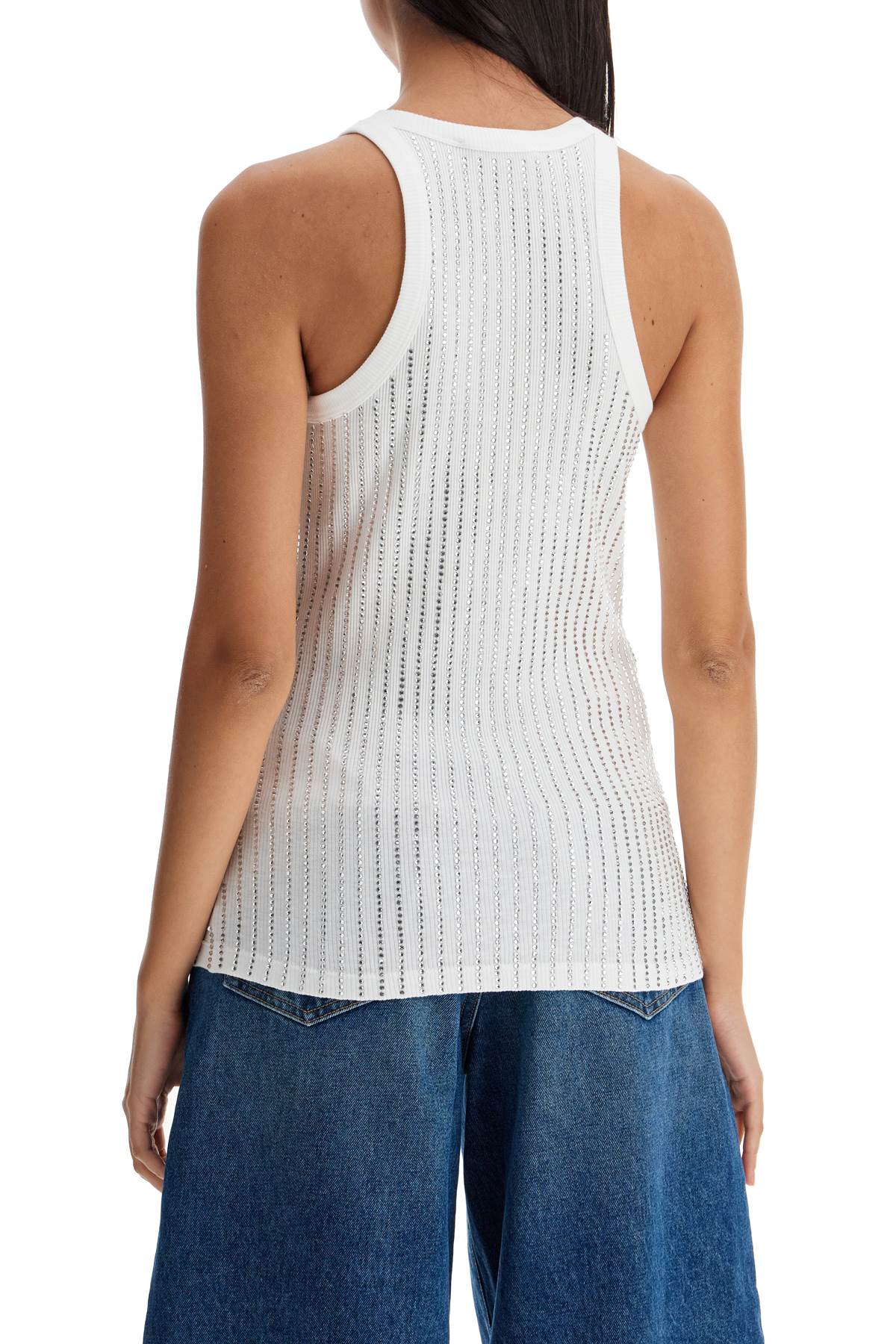 The Attico crystal-embellished tank top