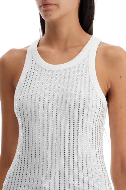 The Attico crystal-embellished tank top