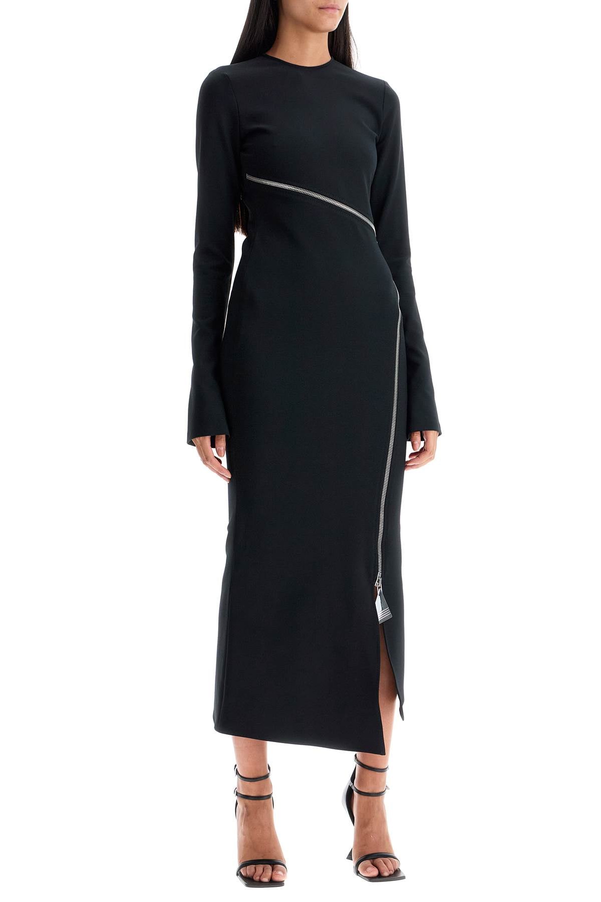 Twisted Zip Midi Girocollo Dress