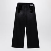 The Attico Wide-Leg Black Washed Denim Jeans Black