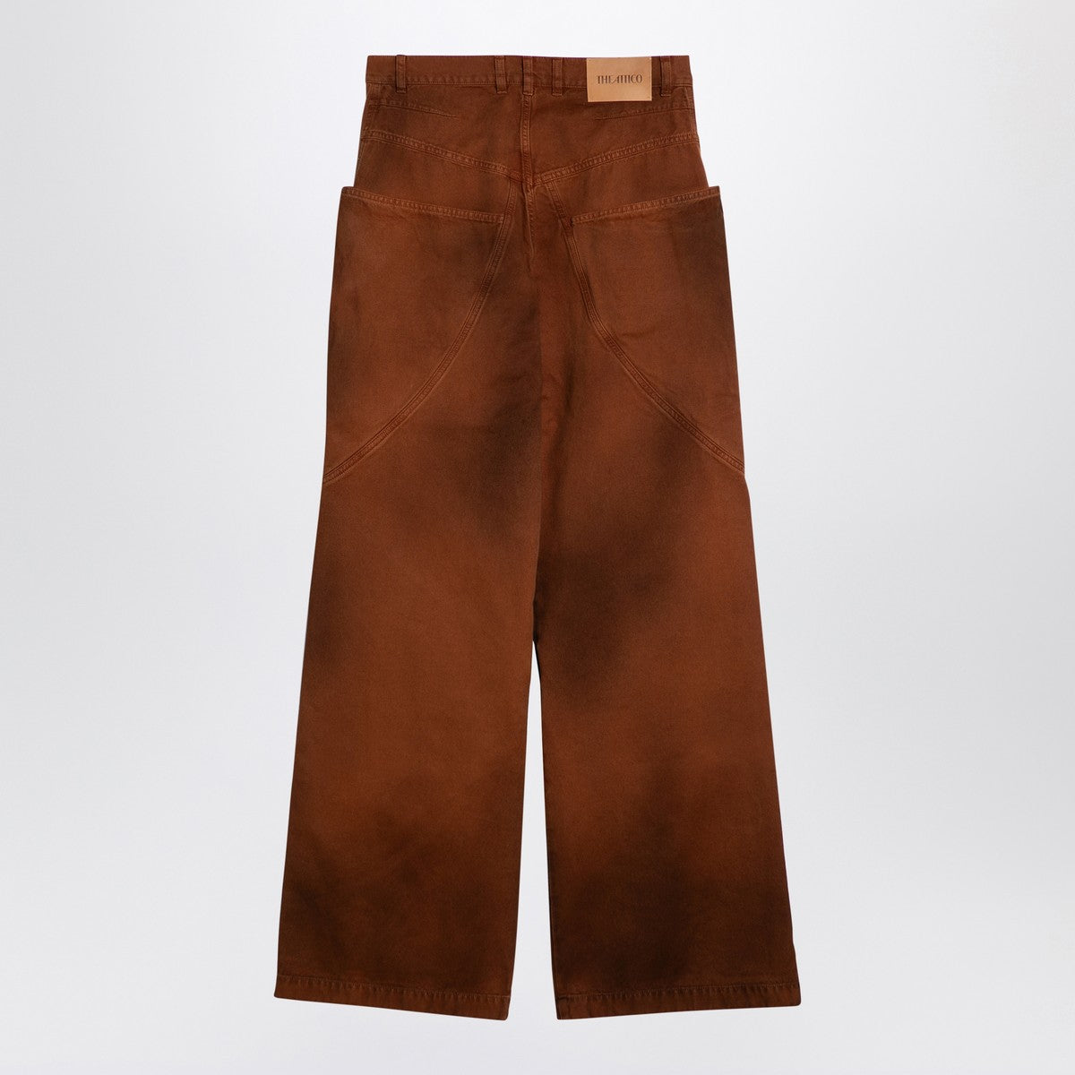 The Attico Brown Shaded Loose-Fit Denim Jeans Brown