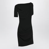 Jacquemus Draped Black Asymmetric Mini Dress Black