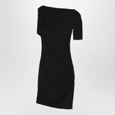 Jacquemus Draped Black Asymmetric Mini Dress Black