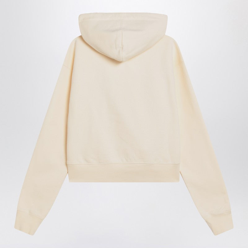 Jacquemus Light Beige Hooded Cropped Cotton Sweatshirt Beige